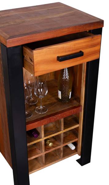 Weinschrank Venosa Braun - Mango - Eisen - 56 x 102 x 45 cm