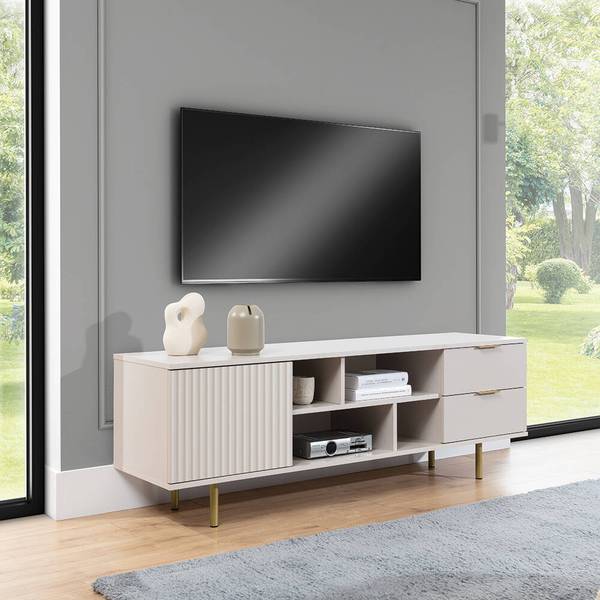 Wohnzimmer-Set NADOR-132-11 4er-Set Beige - Holzwerkstoff - 480 x 140 x 60 cm