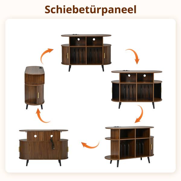 Sideboard Philotes Ⅲ Braun - Holzwerkstoff - 110 x 76 x 40 cm