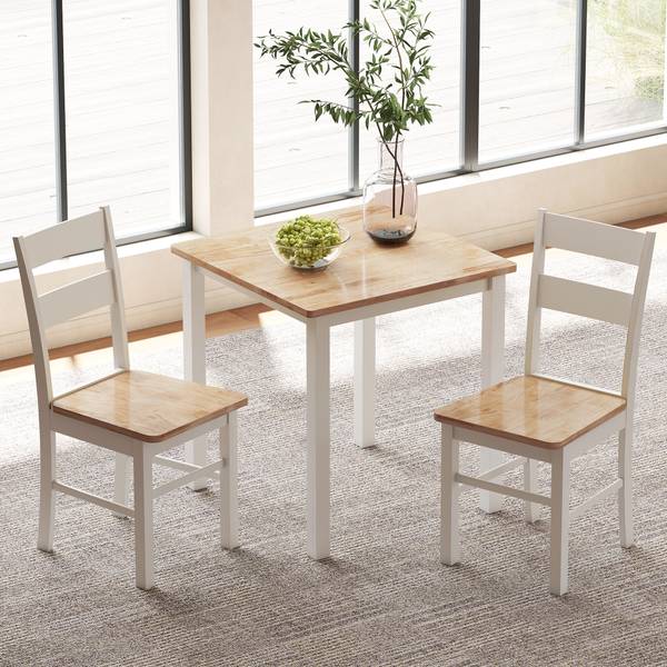 Esstisch Stühle Set 83A-P032 Weiß - Gelb - Holzwerkstoff - 69 x 75 x 69 cm