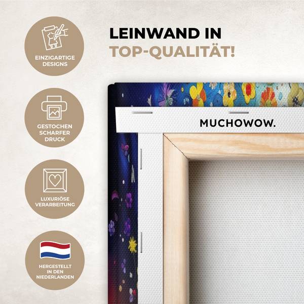 LEINWANDBILD Blumen Baum 3er Set 180 x 80 cm