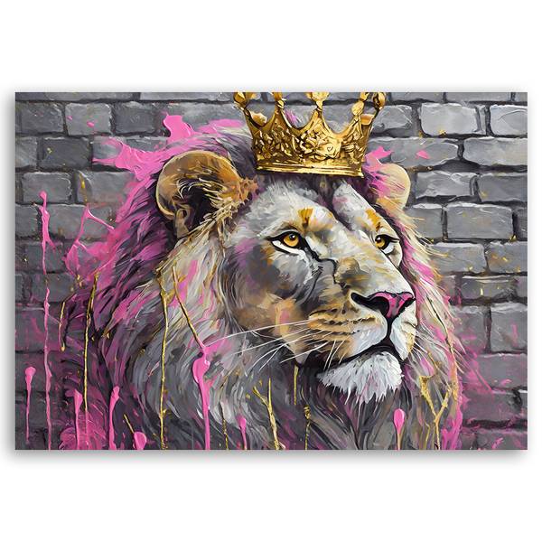 Wandbild könig löwe 100 x 70 cm