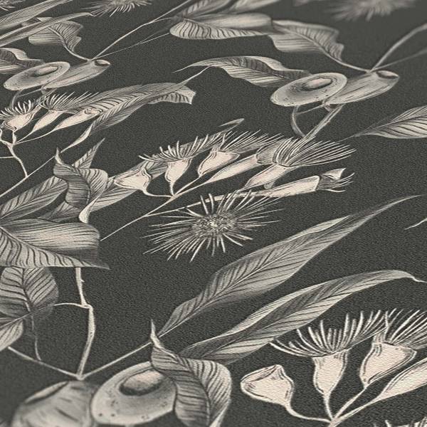 Vliestapete 394302-GU Schwarz - Fleece - 53 x 1005 x 1 cm