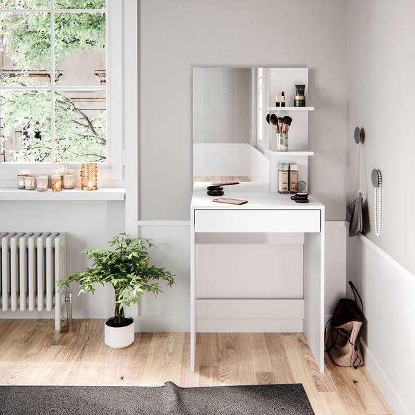 Kaptafel Isabelle 34428 wit - plaatmateriaal op houtbasis - 60 x 140 x 40 cm