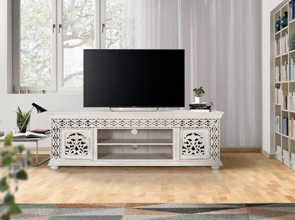 FernsehEsstisch 1518 Braun - Massivholz - 40 x 60 x 180 cm