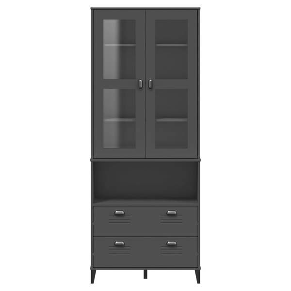 Highboard DE1130 Grau - Massivholz - 80 x 200 x 40 cm