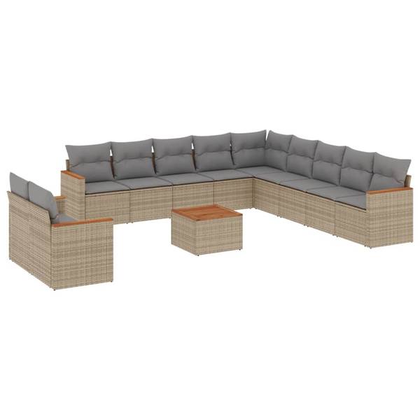 Garten-Lounge-Set 3034872-2 12-teilig Beige - Hellgrau