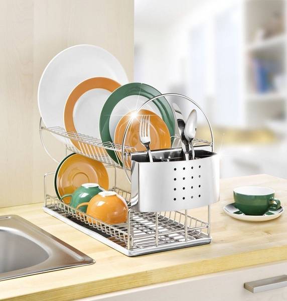Geschirrabtropfer Exclusiv Duo Edelstahl - Silber