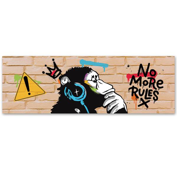 Wandbild banksy dj affen 90 x 30 cm