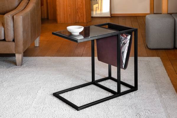 Magazintisch Noora Schwarz - Stein - 35 x 57 x 60 cm