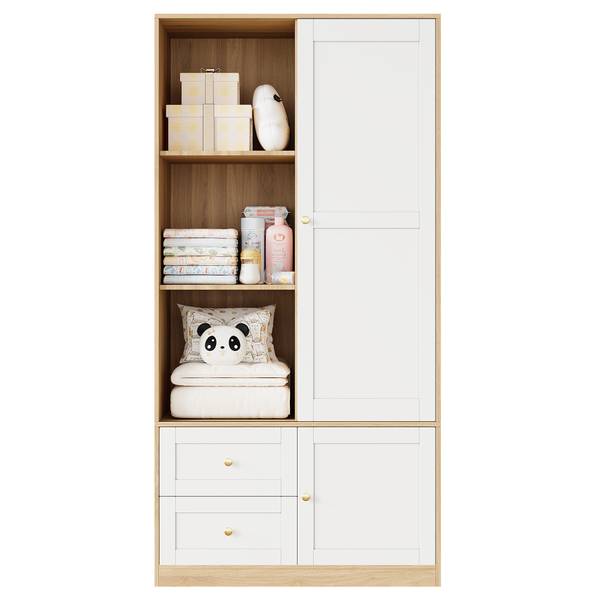 Kinderkleiderschrank NaturLucy Braun - Holzwerkstoff - 90 x 180 x 50 cm