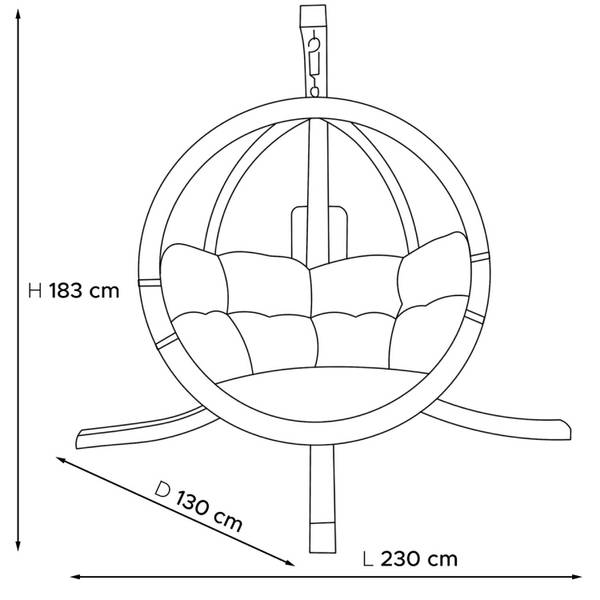 Fauteuil suspendu avec support HIGLO Gris foncé
