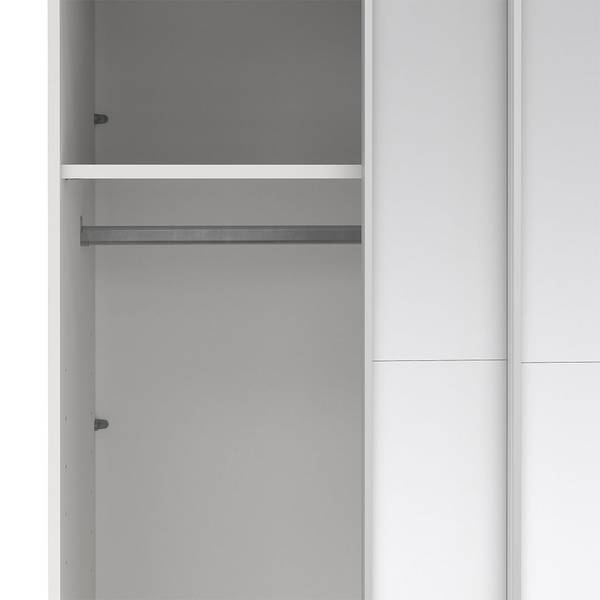 Schiebetürenschrank Catania (2-türig) Weiß - Holzwerkstoff - Textil - 119 x 221 x 67 cm
