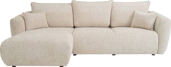 Ecksofa Fabio Ecru - Ecke davorstehend links - Ottomane davorstehend links