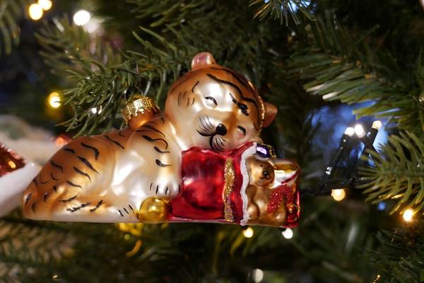 Babytiger Weihnachtsornament 1-tlg. Glas - 6 x 8 x 11 cm