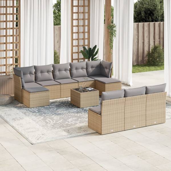 Garten-Lounge-Set 3035198-2 11-teilig Beige - Grau