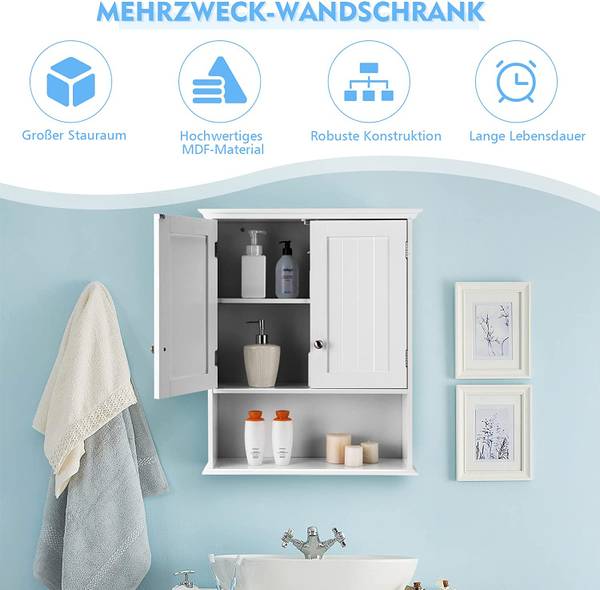 Wandschrank Hängeschrank Weiß - Holzwerkstoff - 19 x 71 x 60 cm