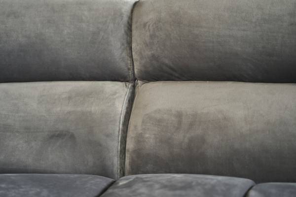 Big Sofa NERLA Grau - Webstoff - Samt - 260 x 78 x 165 cm