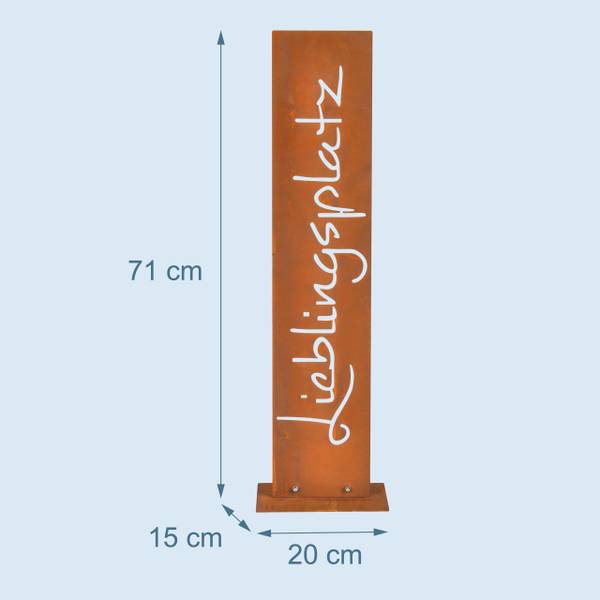 Gartendeko Rostoptik Schild Höhe: 71 cm