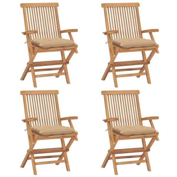 Gartenstuhl 3007214-3 (4er Set) Beige