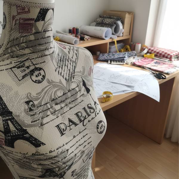 Weibliche Schneiderpuppe 36/38 Paris Beige - Schwarz - Weiß - Polyester - 41 x 167 x 34 cm