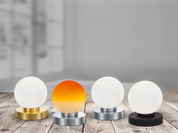 Tischlampe Rostfarbig Weiß Touch dimmbar Braun - Weiß