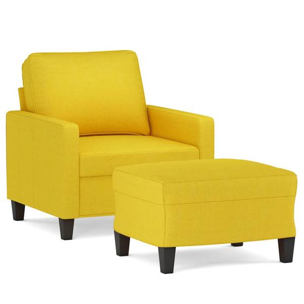 Sessel mit Hocker XT1721 Gelb - Holzwerkstoff - 77 x 80 x 78 cm