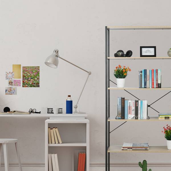 Standregal 6 Fächer Industrial Schwarz - Braun - Eisen - 95 x 180 x 35 cm