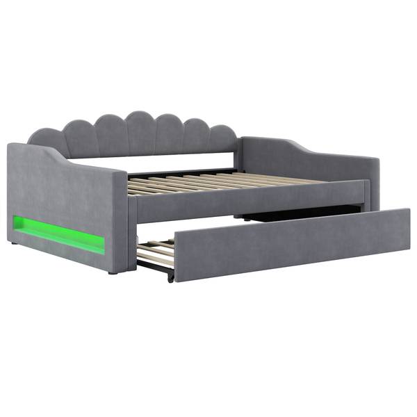 Tagesbett Poseidon Ⅲ Grau - Leinen - 149 x 84 x 212 cm