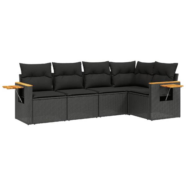 Salon de jardin 3035995-1 (lot de 5) Noir