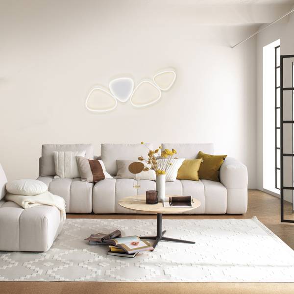 LED Deckenlampe PEBBLES Weiß - Metall - 38 x 7 x 116 cm