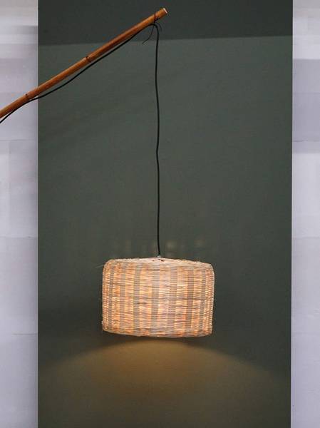 Hängelampe Natura Beige - Bambus - 39 x 25 x 39 cm