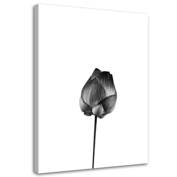 Wandbild Blumen Schwarz - Polyester - 20 x 30 x 3 cm