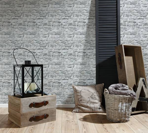 Vliestapete 363701-GU Grau - Kunststoff - 53 x 1 x 1005 cm