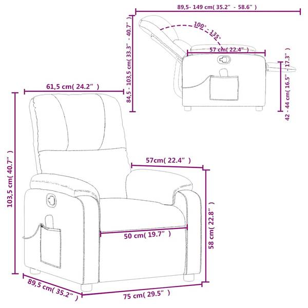 Fauteuil inclinable de massage 3032476 Gris foncé - Gris