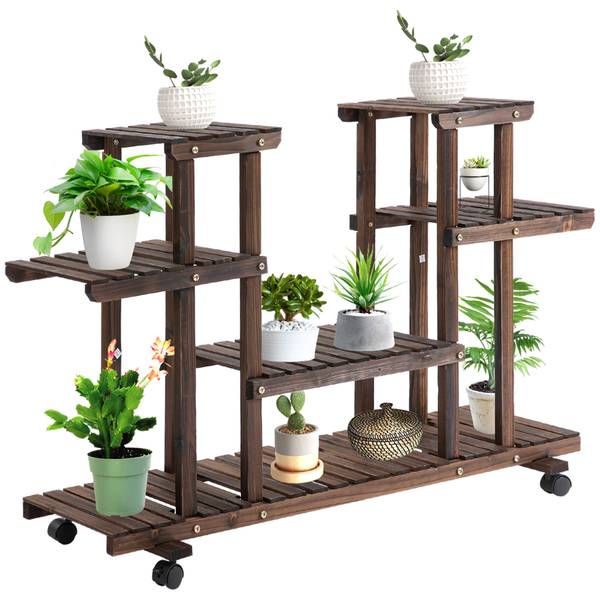 Pflanzenregal 845-465 Braun - Holzwerkstoff - 33 x 80 x 124 cm
