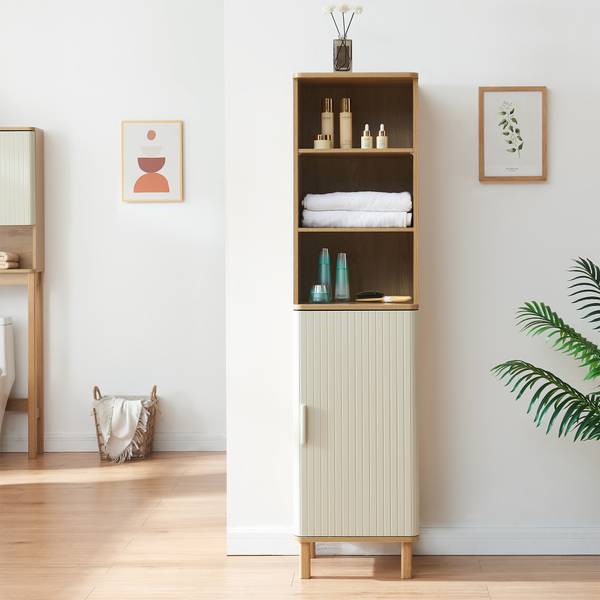 Hochschrank Ferrersp Beige - Braun - Kiefer - 42 x 160 x 35 cm