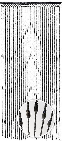 Vorhang WOOD200 Schwarz - Holzwerkstoff - 90 x 200 x 2 cm