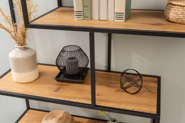 Regal SLIM LINE Schwarz - Braun - Holz