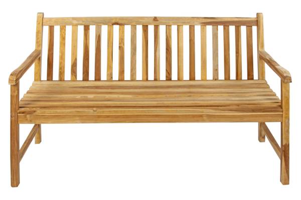 Gartenbank CARACAS Beige - Teakholz - 150 x 91 x 50 cm