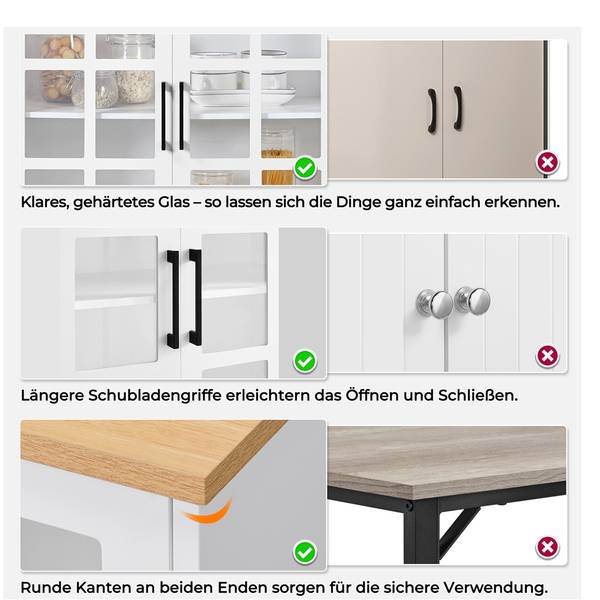Buffetschrank ARE34 Weiß - Holzwerkstoff - 80 x 183 x 37 cm