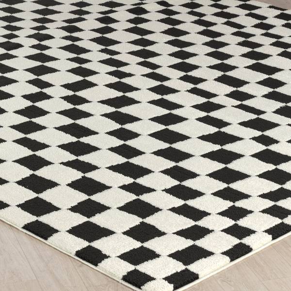 Laagpolig Vloerkleed GIJON zwart - 160 x 213 cm