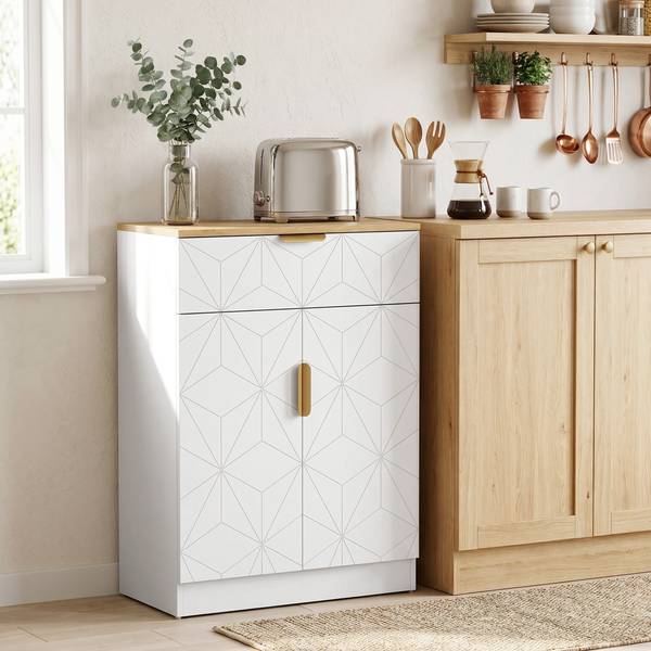 Sideboard 838-582V90WT Weiß - Holzwerkstoff - 60 x 82 x 32 cm
