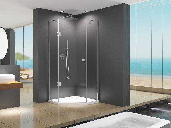 Duschkabine MOLLY 5-Eck Sicherheitsglas - 100 x 195 x 100 cm