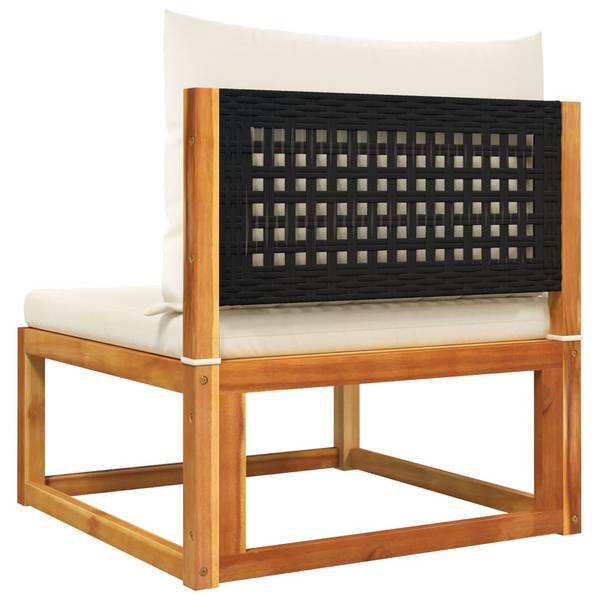 Salon de jardin 3037868-20 (lot de 7) Noir - Crème