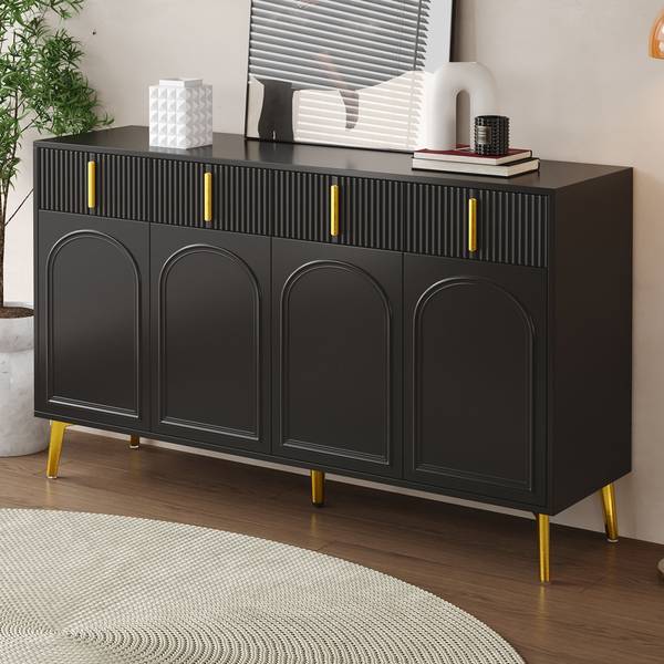 Sideboard Chaddans Schwarz - Holzwerkstoff - 38 x 82 x 140 cm