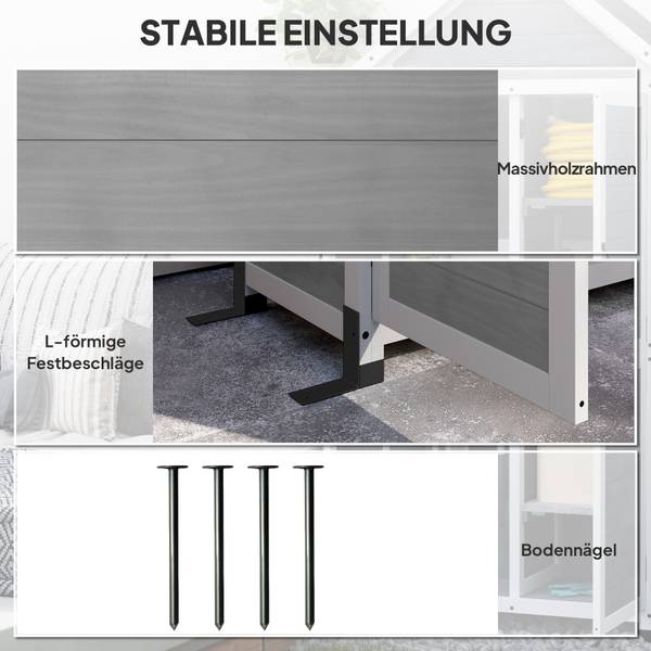 Gartenschrank 2er Set 84H-343V00LG Grau - Tanne - 51 x 182 x 89 cm
