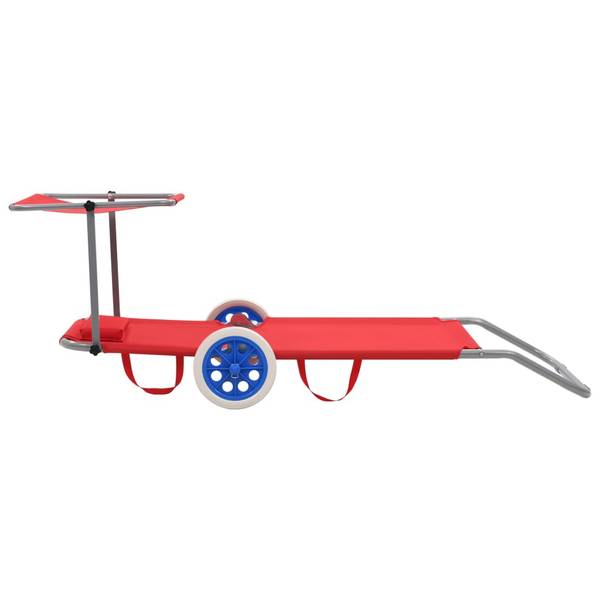 Chaise longue 296520 Rouge - Acier - 63 x 55 x 146 cm