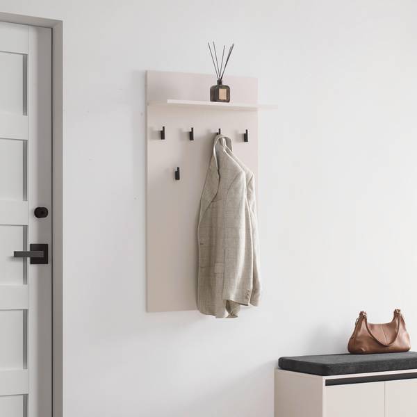 Garderobenpaneel ARRAN Beige - Holzwerkstoff - 63 x 115 x 20 cm