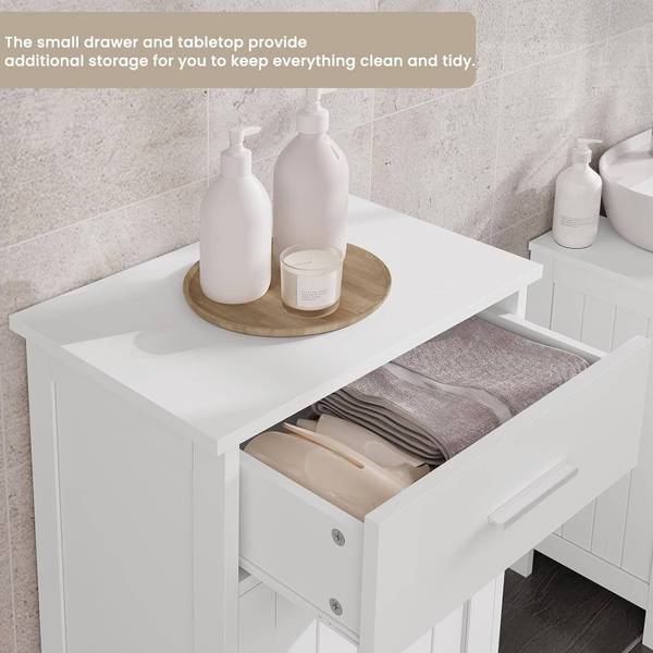 Badezimmerschrank Silke Weiß - Holzwerkstoff - Metall - 42 x 82 x 30 cm